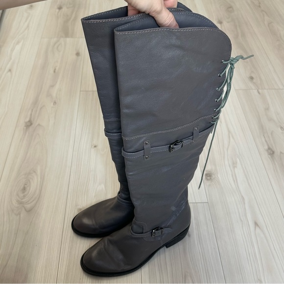 BCBGeneration ADRICE Over-the-Knee Tall Gray Leather Boots Size 8.5 - Picture 4 of 10